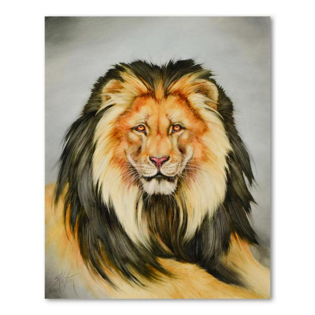 Martin Katon, "Black Maned Lion" Original Oil Painting: "Black Maned Lion" is an original oil painting on stretched canvas by Martin Katon, hand signed by the artist. Includes Letter of Authenticity. Measures approx. 24" x 30" (image). Reference #: 246840