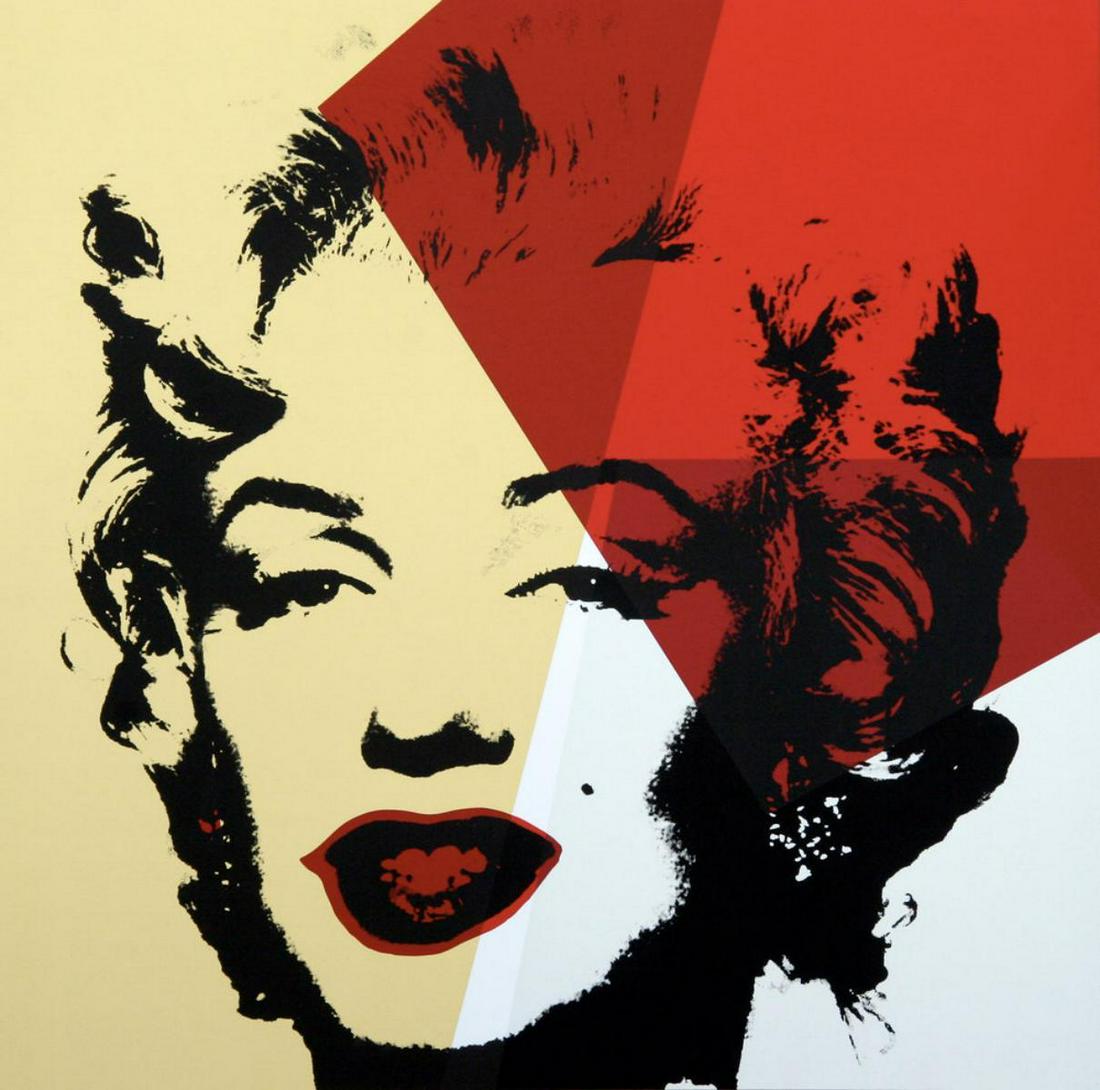 Andy Warhol- Silk Screen "Golden Marilyn 11.42": Artist: Andy Warhol. Medium: Silk Screen. Title: Golden Marilyn 11.42. Size (Unframed): 36" x 36". Additional: The piece is stamped in blue on the back with "Published by Sunday B. Morning" and "fill 