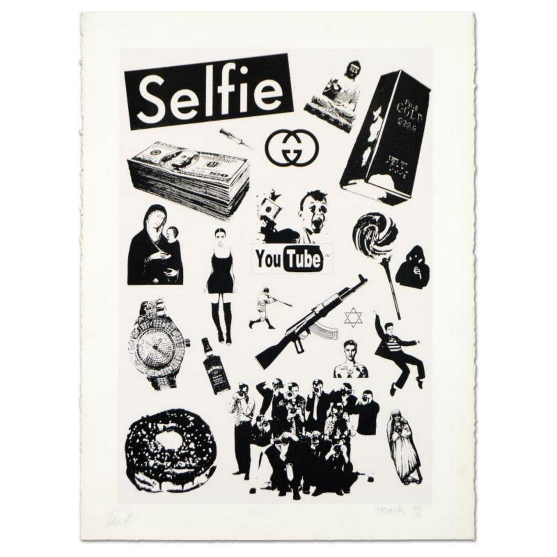 Padhia Avocado, "False Idols II: Plastic Jesus" Limited: "False Idols II: Plastic Jesus" is a limited edition silkscreen on deckle edge paper paper, numbered and hand signed by the artist. Includes Letter of Authenticity. Measures approx. Measures approx. 2