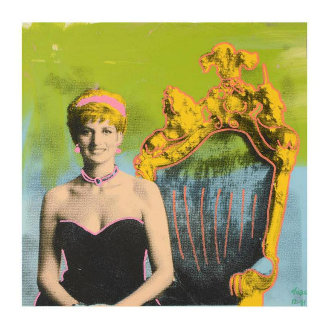 Ringo Daniel Funes (Protege of Andy Warhol's: "Princess Diana" is a one-of-a-kind hand-painted mixed media on canvas by Ringo (Daniel Funes) - protege of Andy Warhol's apprentice, Steve Kaufman. This piece is hand signed by the artist and Include