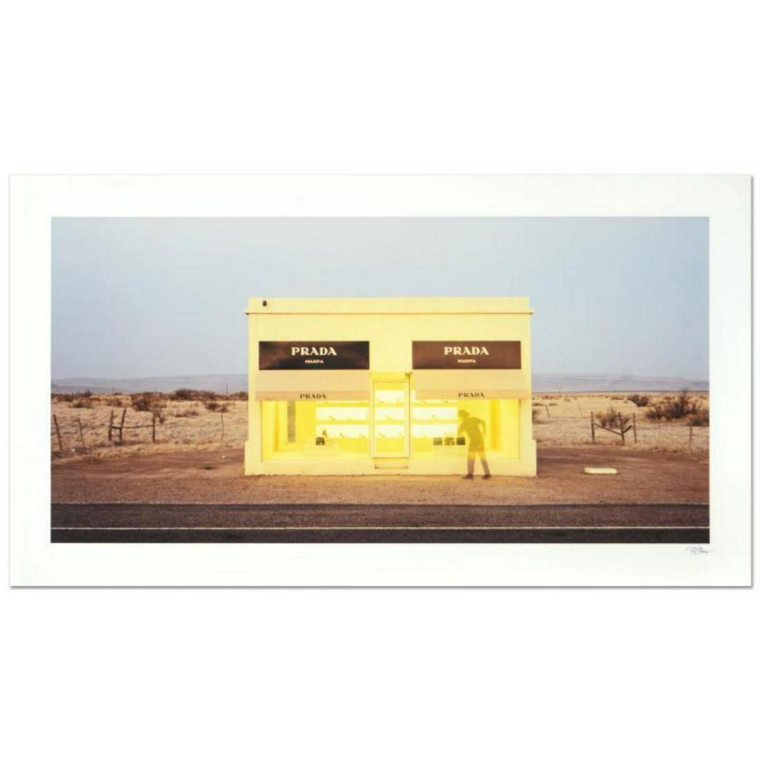 Robert Sheer, "Prada Cowboy Spirit" Limited Edition: "Prada Cowboy Spirit" is a limited edition on paper, numbered and hand signed by photographer, Robert Sheer. Sheer created this piece using his "Spirit Shadows" technique which involves using a single
