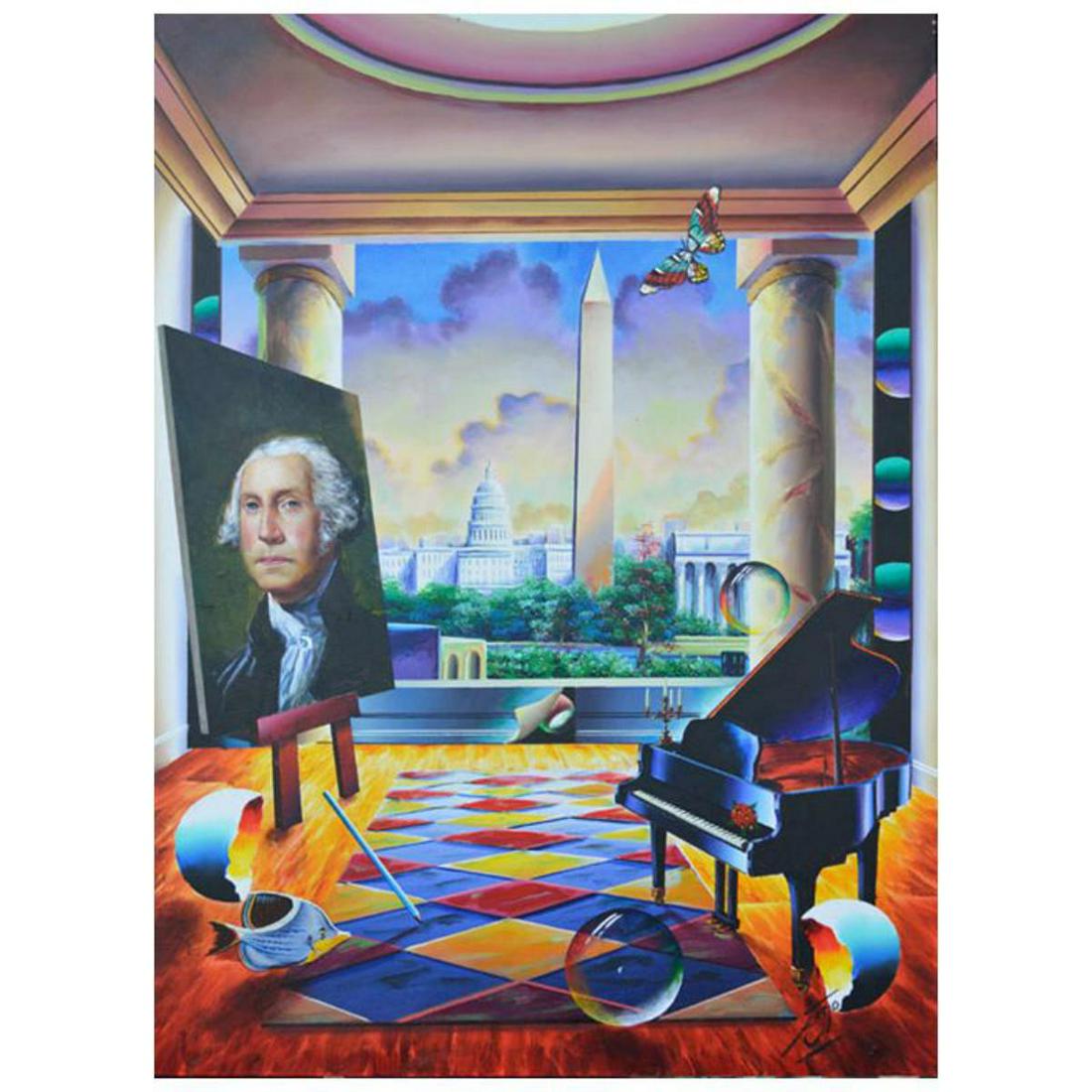 Ferjo, "Capitol View" Original Painting on Canvas, Hand: "Capitol View" is an original painting, oil on stretched canvas by Ferjo. Hand signed by the artist, this piece comes with a letter of authenticity. Measures approx. 40" x 30" (image). Reference #: 24
