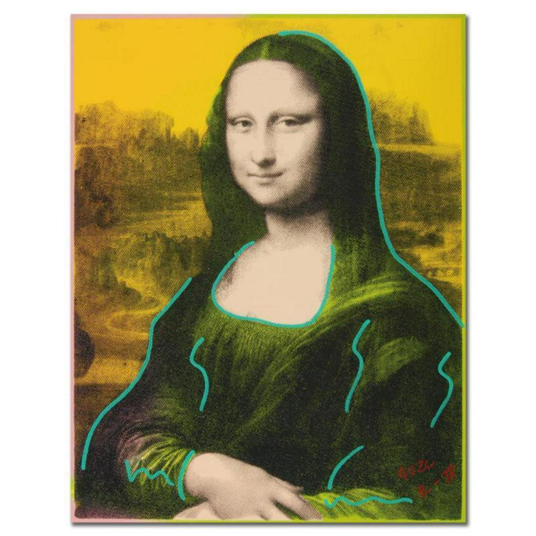 Ringo, "Mona" One-of-a-Kind Hand-Pulled Silkscreen and: "Mona" is a one-of-a-kind hand-pulled silkscreen and mixed media painting on canvas by Ringo. This piece is hand signed by the artist and comes from the Andy Warhol Legacy Series. Includes Certificate