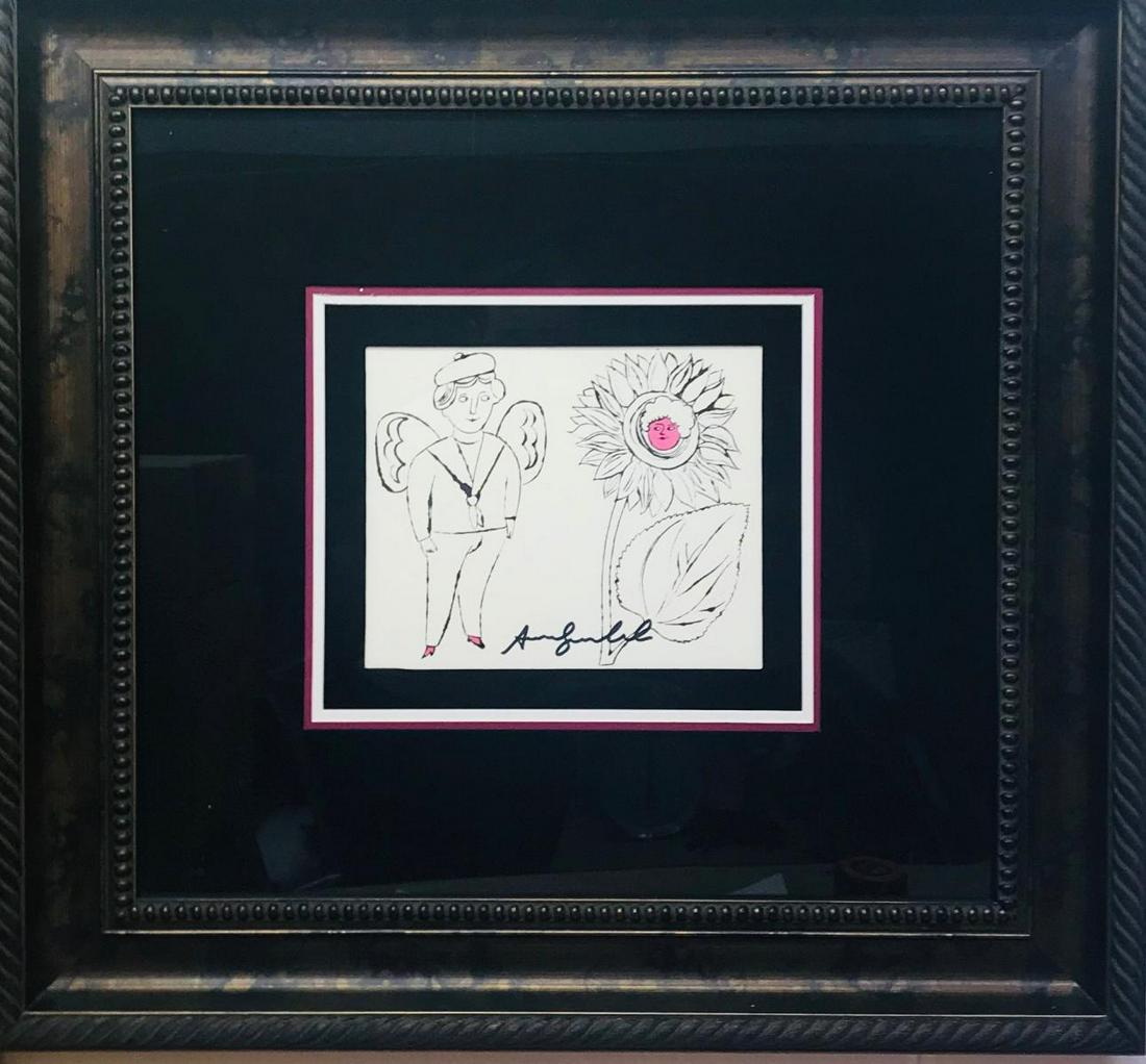 ANDY WARHOL lithograph on paper with unique hand-: Artist: ANDY WARHOL. Medium: lithograph on paper with unique hand- colouring. Title: In the Bottom of My Garden. Signature: Signed 'Andy Warhol' lower. Frame Size: 24x28". Reference# 30229.