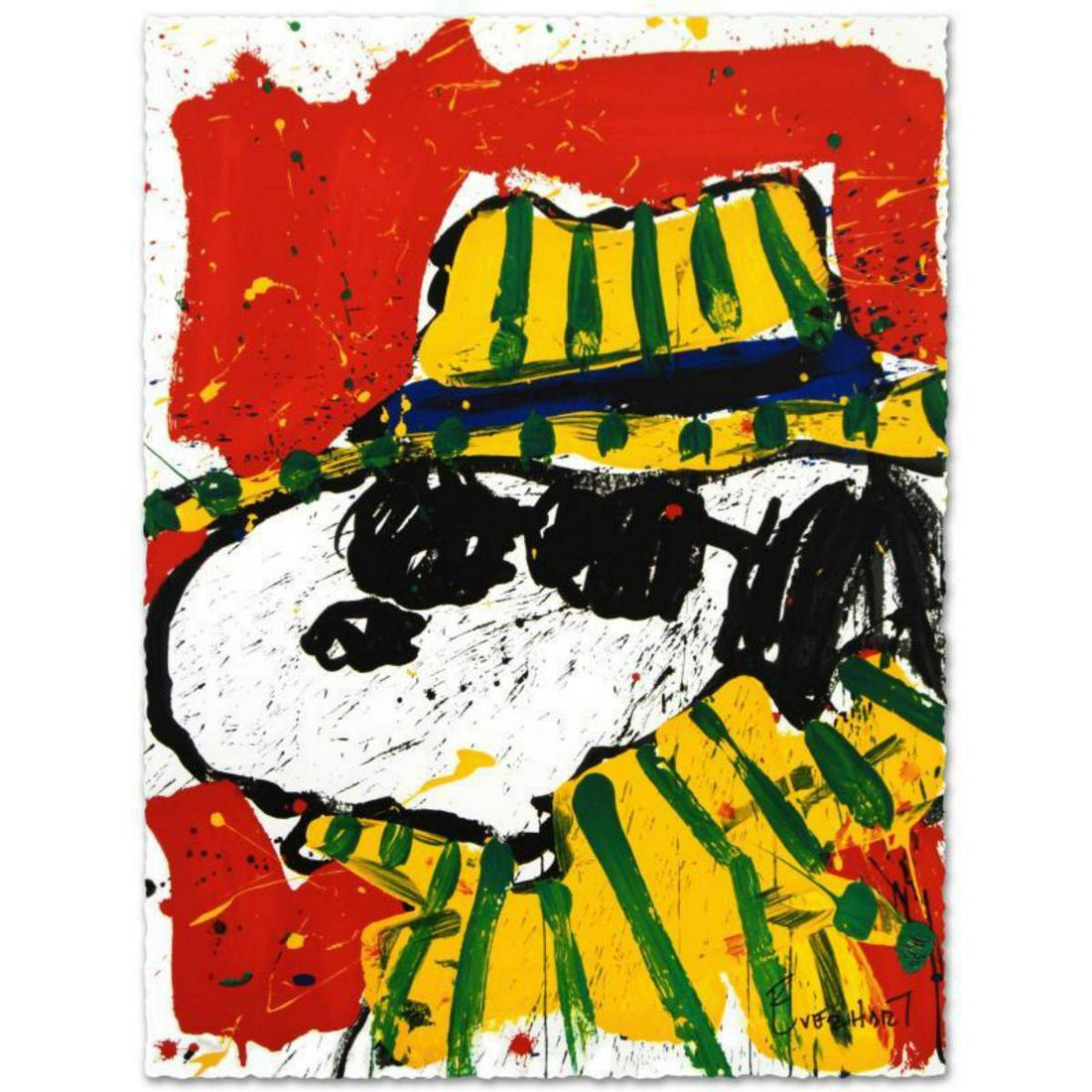 "It's the Hat That Makes the Dude" Limited Edition Hand: "It's the Hat That Makes the Dude" is a limited edition hand pulled original lithograph on museum quality deckle-edge paper, numbered and hand signed by Tom Everhart. This is one of the final Everhart