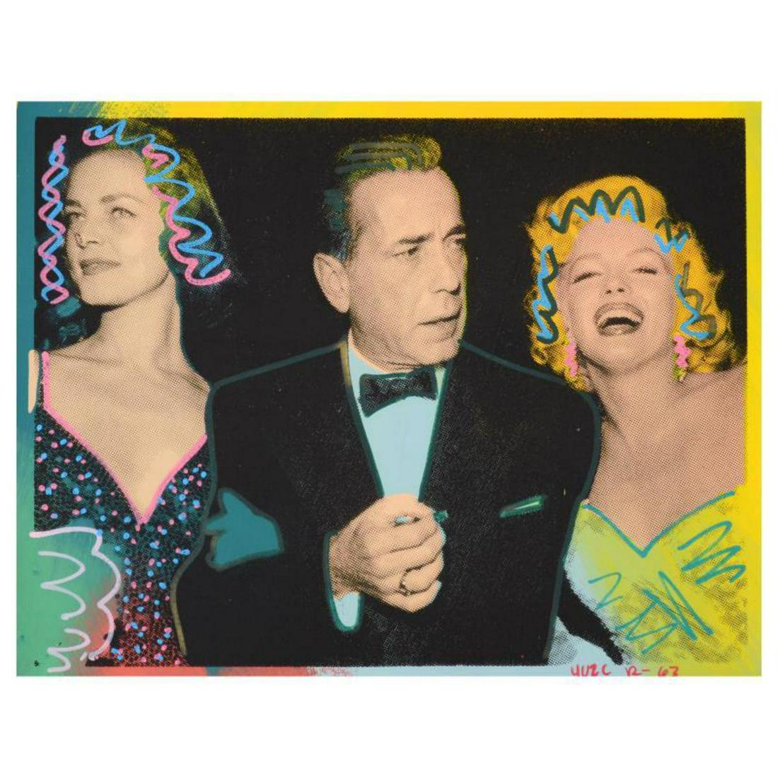 Ringo Daniel Funes, (Protege of Andy Warhol's: "Marilyn, Bogart, and Bacall" is a one-of-a-kind hand-pulled silkscreen and mixed media painting on canvas by Ringo (Daniel Funes) - protege of Andy Warhol's apprentice, Steve Kaufman. This piece is h