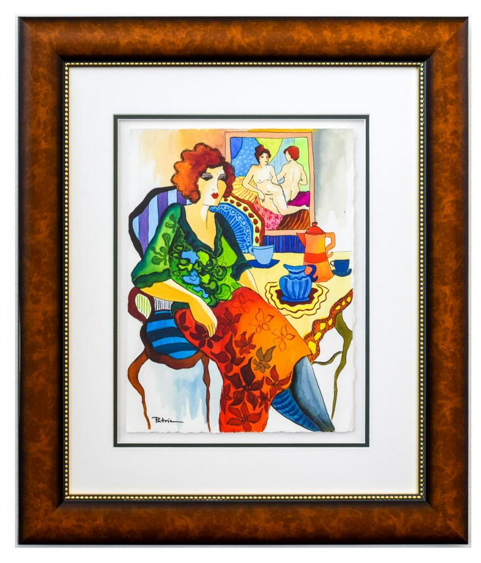 Patricia Govezensky- Original Watercolor "Caroline": Artist: Patricia Govezensky. Medium: Original Watercolor. Title: Caroline. Size (Unframed): 14" x 11". Size (Framed): 26" x 22.5". Certificate of Authenticity: From the publisher. Reference# 11557.