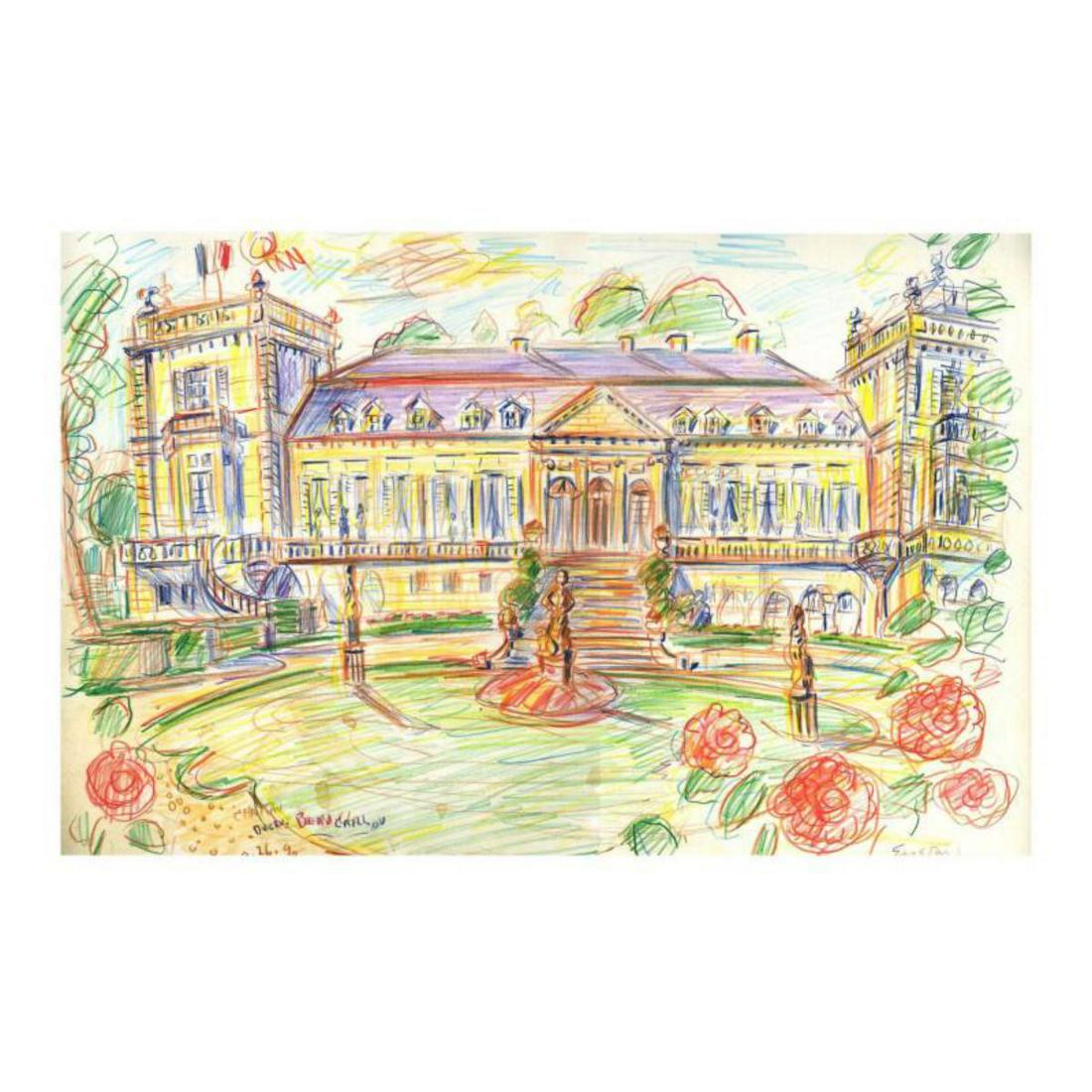 Wayne Ensrud "Chateau Ducru-Beaucaillou (Bordeaux)": "Chateau Ducru-Beaucaillou (Bordeaux)" is an original Pencil on Paper by Wayne Ensrud. The piece is hand signed by the artist and comes with a Certificate of Authenticity. Measures approximately 12" x