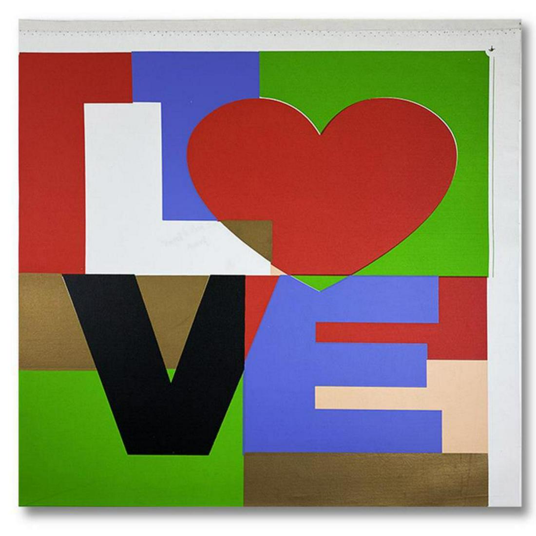 Steve Kaufman (1960-2010), "LOVE" Hand Signed and: "LOVE" is a limited edition hand pulled silkscreen mixed media on canvas by Andy Warhol protege Steve Kaufman (1960-2010). This piece is numbered and 27/50 and hand signed inverso. Includes letter of 