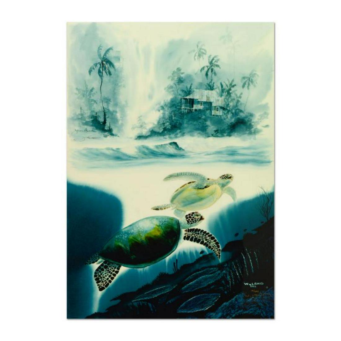 Wyland, "Turtle Waters" Limited Edition Cibachrome,: "Turtle Waters" is a limited edition cibachrome, numbered and hand signed by Wyland and James Coleman. Includes Certificate of Authenticity and measures approximately 21" x 29" (image). Due to the nat