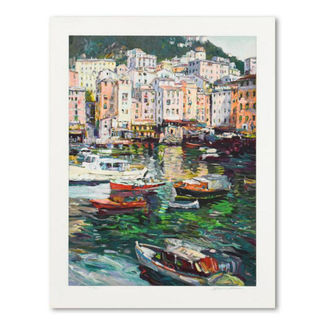 Henri Plisson, "Emerald Bay" Limited Edition Serigraph,: "Emerald Bay" is a limited edition serigraph on paper by Henri Plisson, numbered and hand signed by the artist. Includes Letter of Authenticity. Measures approx. 29" x 37.5" (border), 24" x 32" (image