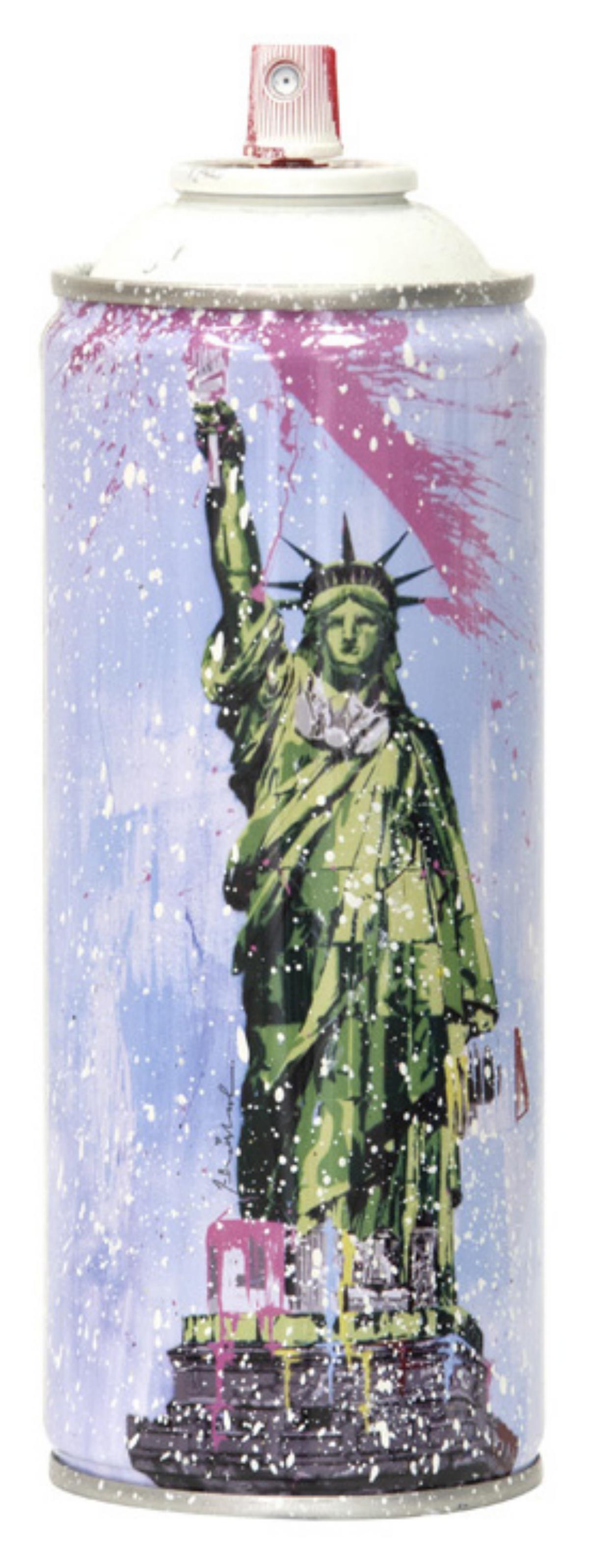 Mr. Brainwash- SPRAY CAN "LIBERTY, 2020": Artist: Mr. Brainwash. Medium: SPRAY CAN. Title: LIBERTY, 2020. Size (Unframed): 7.5" x 2.5". Limited Edition: Edition of 150. Additional: Cans Include Case. Reference# 14430.