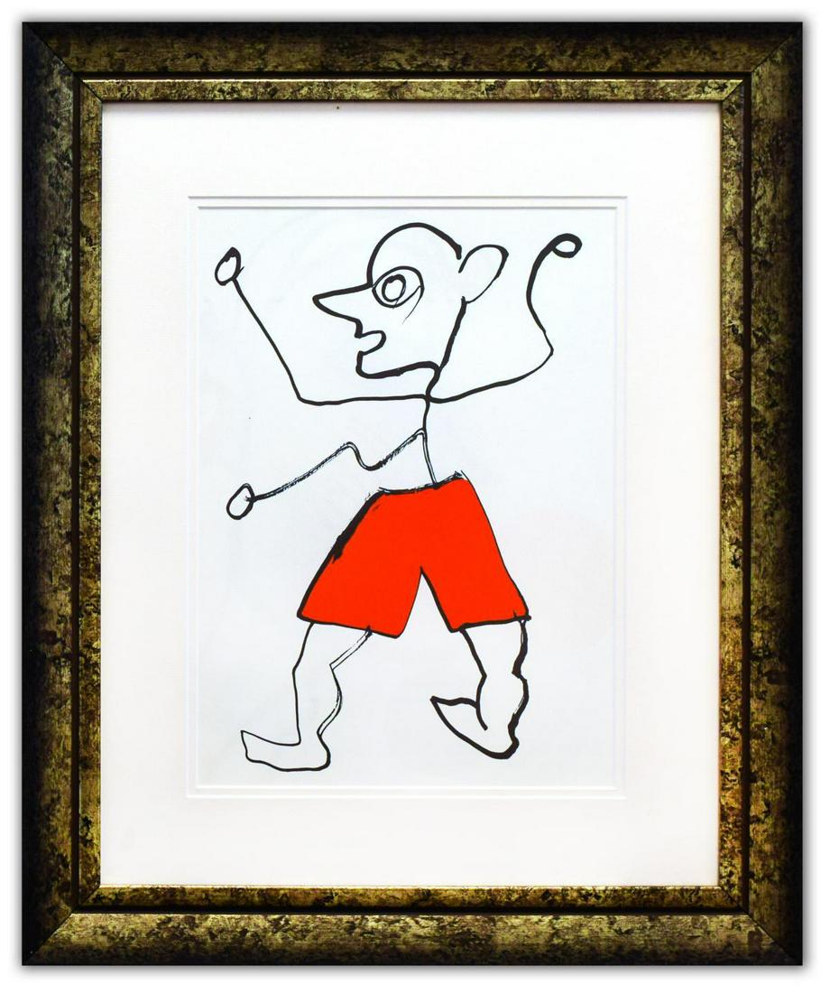 Alexander Calder- Lithograph "DLM221 - Personnage": Artist: Alexander Calder. Medium: Lithograph. Title: DLM221 - Personnage. Size (Unframed): 15" x 11". Size (Framed): 25" x 20". Certificate of Authenticity: Is included. Additional: Year : 1976. Refer