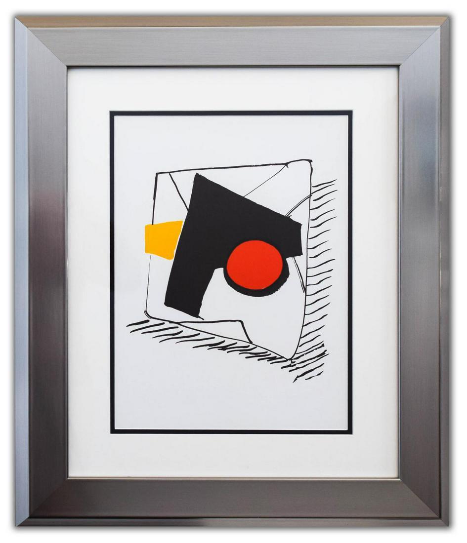 Alexander Calder- Lithograph "DLM221 - Composition: Artist: Alexander Calder. Medium: Lithograph. Title: DLM221 - Composition gÃ©omÃ©trique. Size (Unframed): 15" x 11". Size (Framed): 24" x 20". Certificate of Authenticity: Is included. Additional: