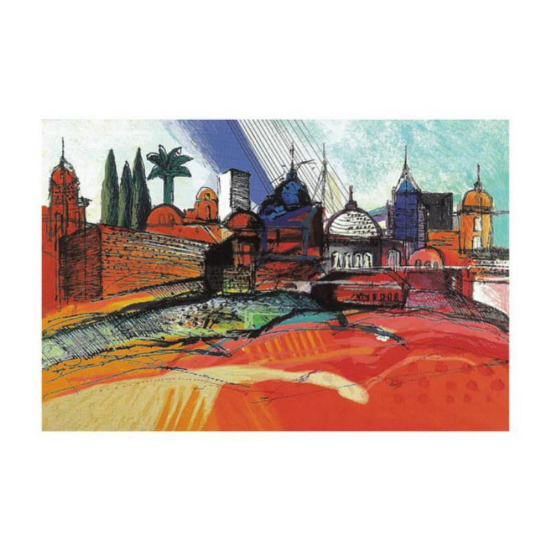 Calman Shemi, "Spring In Jerusalem" Limited Edition: "Spring in Jerusalem" is a limited edition serigraph on paper by Calman Shemi, numbered and hand signed by the artist. Includes Letter of Authenticity. Measures approx. 19.5" x 13.5" (image). Referenc