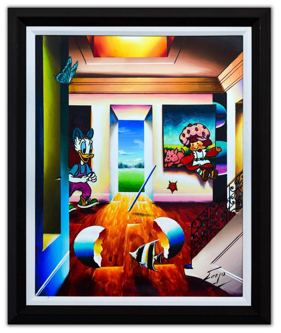 Ferjo- Original Oil on Canvas "Scrumptious": Artist: Ferjo. Medium: Original Oil on Canvas. Title: Scrumptious. Size (Unframed): 30" x 24". Size (Framed): 36" x 30". Certificate of Authenticity: Is included. Additional: Custom framed. Reference#