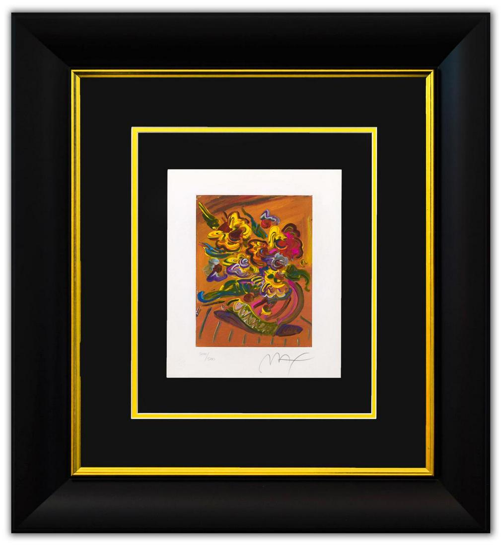 Peter Max- Original Lithograph: Artist: Peter Max. Medium: Original Lithograph. Size (Unframed): 11" x 9". Certificate of Authenticity: From Peter Max Studio. Additional: Custom framed. Reference# 14671.