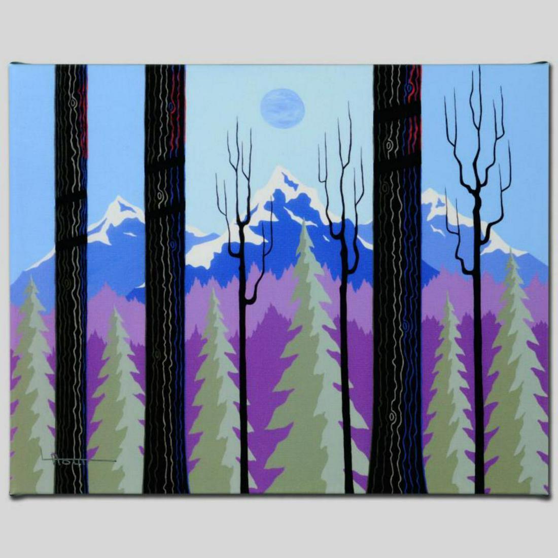 "Valley of the Giants" Limited Edition Giclee on Canvas: Larissa Holt, a student of distinguished artist Eyvind Earle(1916-2000), uses bold colors and breathtaking scenery to create images of Nature in her own unique style. "Valley of the Giants" is a limit