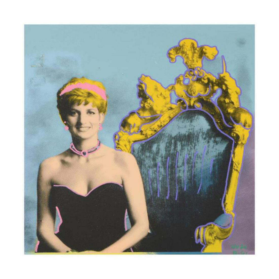 Ringo Daniel Funes (Protege of Andy Warhol's: "Princess Diana" is a one-of-a-kind hand-painted mixed media on canvas by Ringo (Daniel Funes) - protege of Andy Warhol's apprentice, Steve Kaufman. This piece is hand signed by the artist and Include