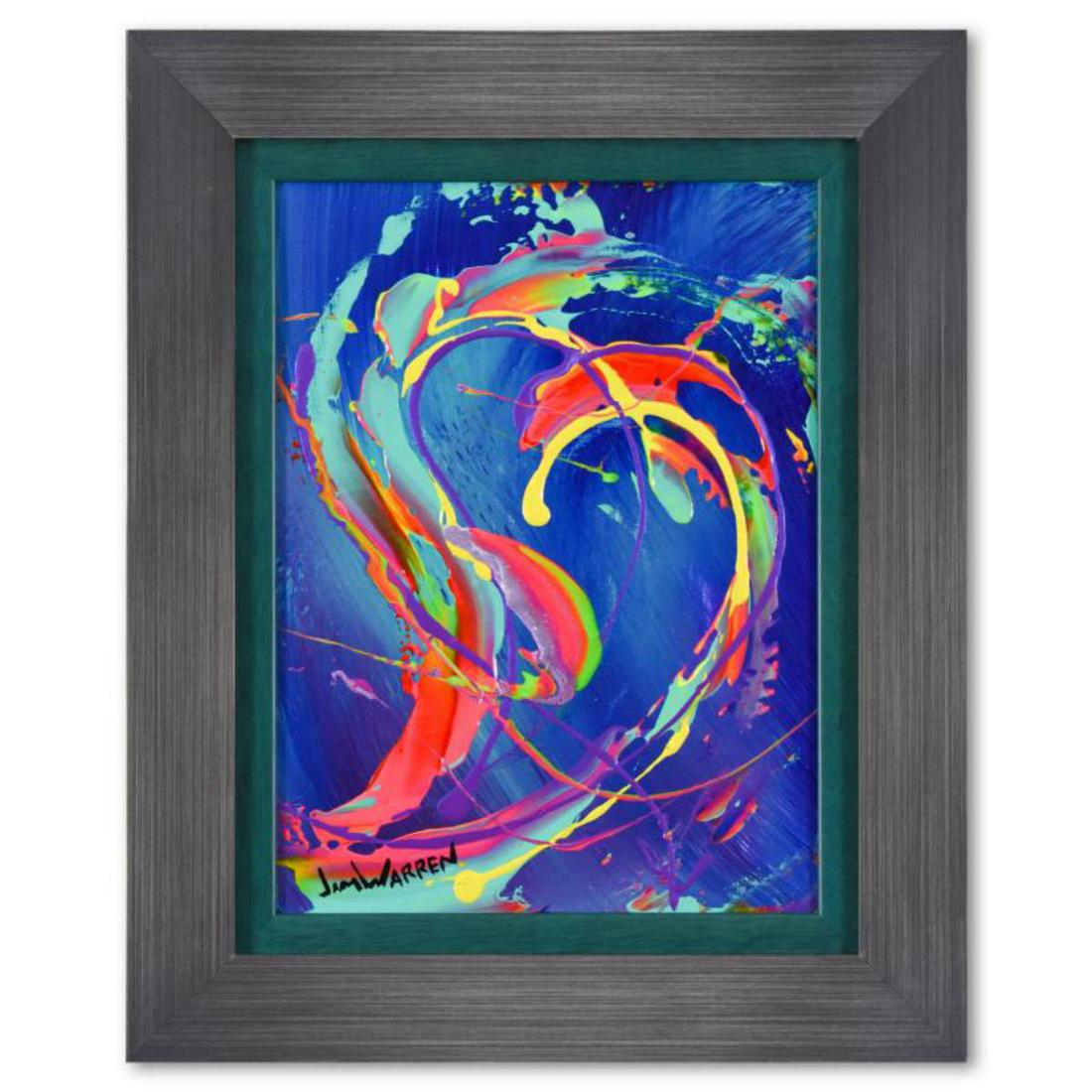 Jim Warren, "Love" Framed Original Painting on Canvas,: "Love" is an original acrylic painting on canvas by Jim Warren, hand signed by the artist. This piece comes custom framed. Includes Letter of Authenticity. Measures approx. 13" x 16" (frame), 8.5" x 1
