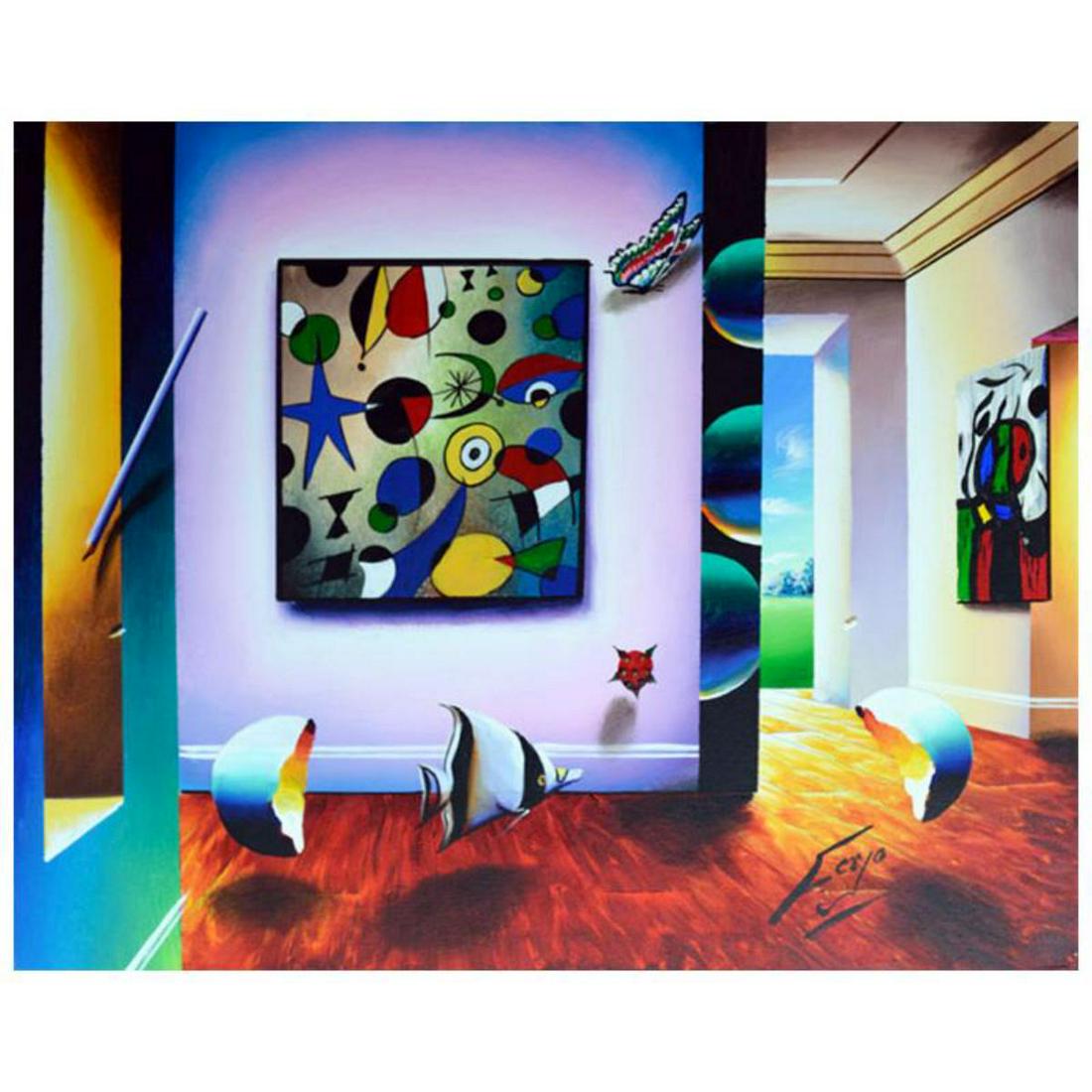 Ferjo, "Capturing the Essence" Original Painting on: "Capturing the Essence" is an original painting, oil on stretched canvas, by Ferjo. Hand signed by the artist, this piece comes with a letter of authenticity. Measures approx. 24" x 30" (image). Refer