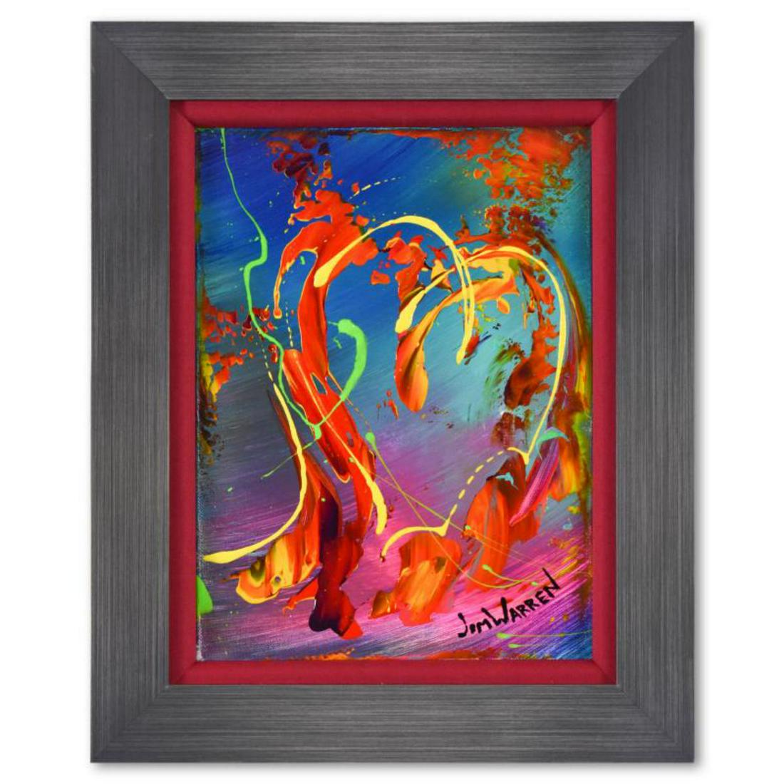 Jim Warren, "Love" Framed Original Painting on Canvas,: "Love" is an original acrylic painting on canvas by Jim Warren, hand signed by the artist. This piece comes custom framed. Includes Letter of Authenticity. Measures approx. 13" x 16" (frame), 8.5" x 1