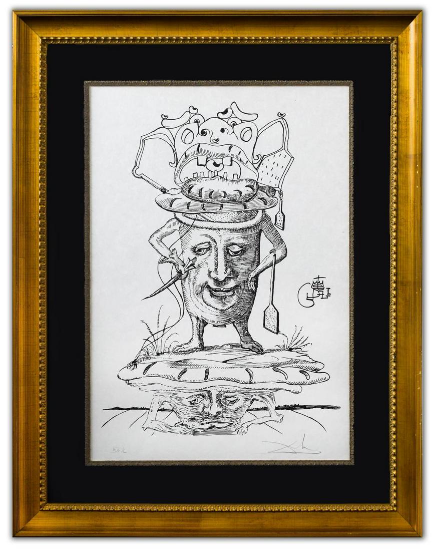 Salvador Dali- Original Lithograph from Gouache and: Artist: Salvador Dali. Medium: Original Lithograph from Gouache and Collage. Title: Untitled. Size (Unframed): 30" x 22". Size (Framed): 41" x 32". Certificate of Authenticity: Is included. Additional