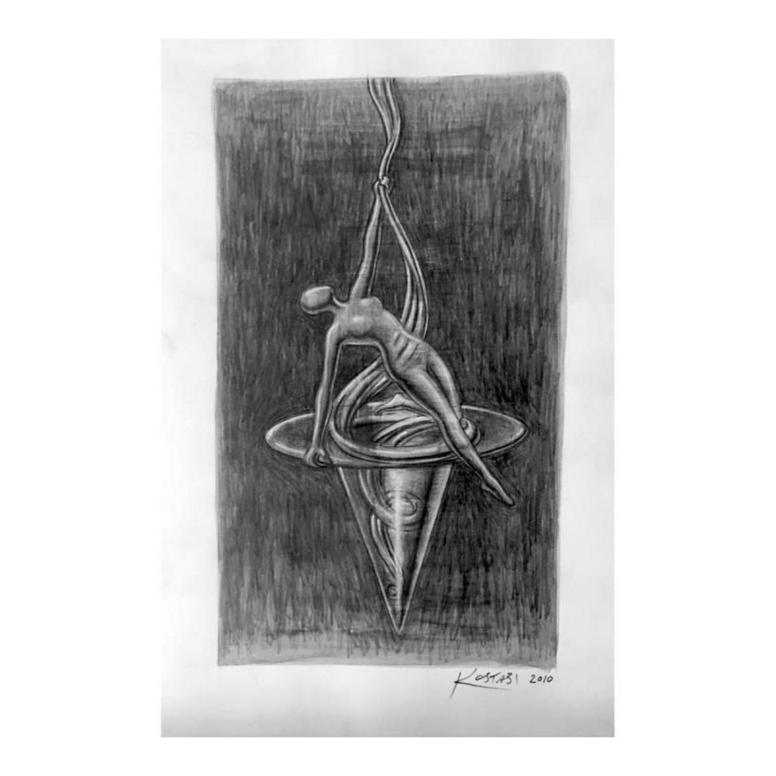 Mark Kostabi "Spiraling Iinto Control" Hand Signed (1 of 1)