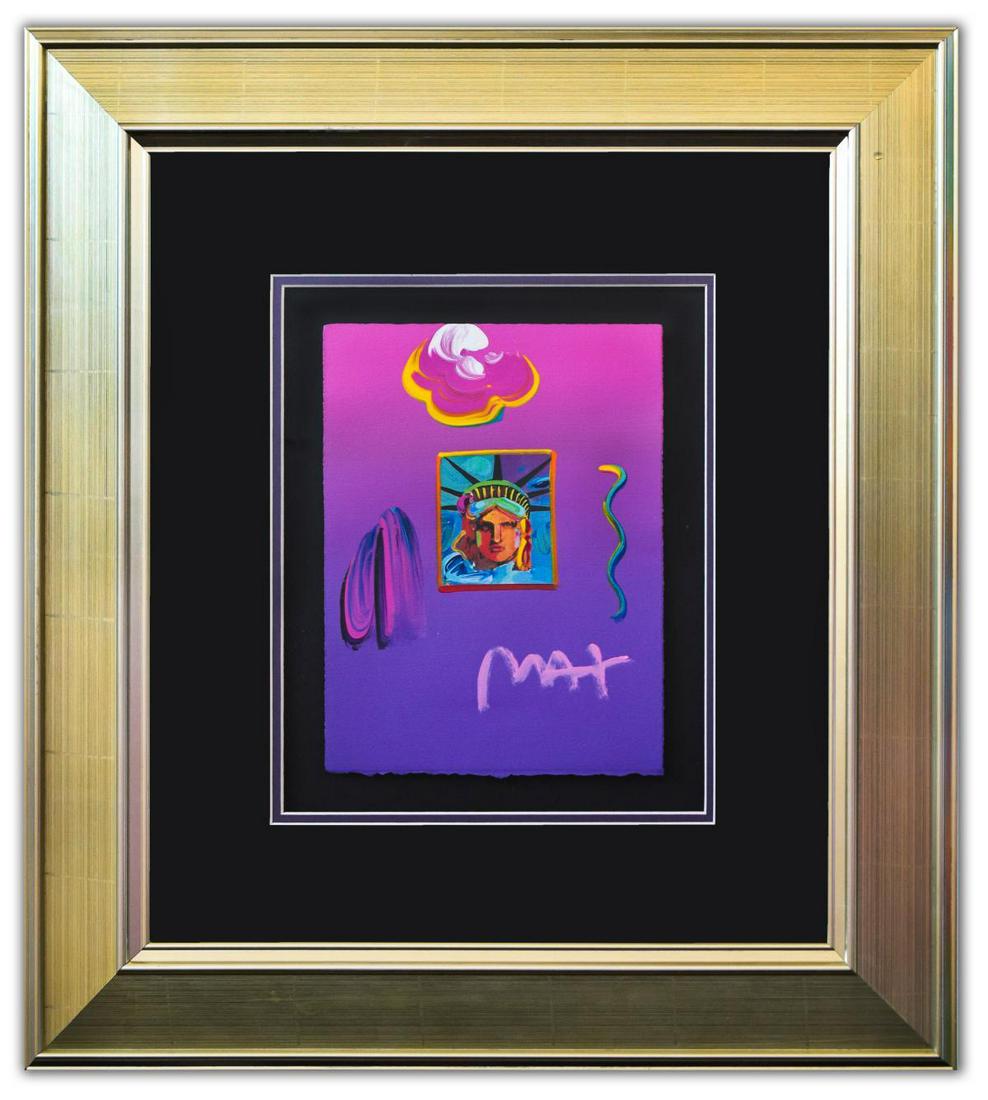 Peter Max- Original Mixed Media "Liberty Head II Ver. I (1 of 2)