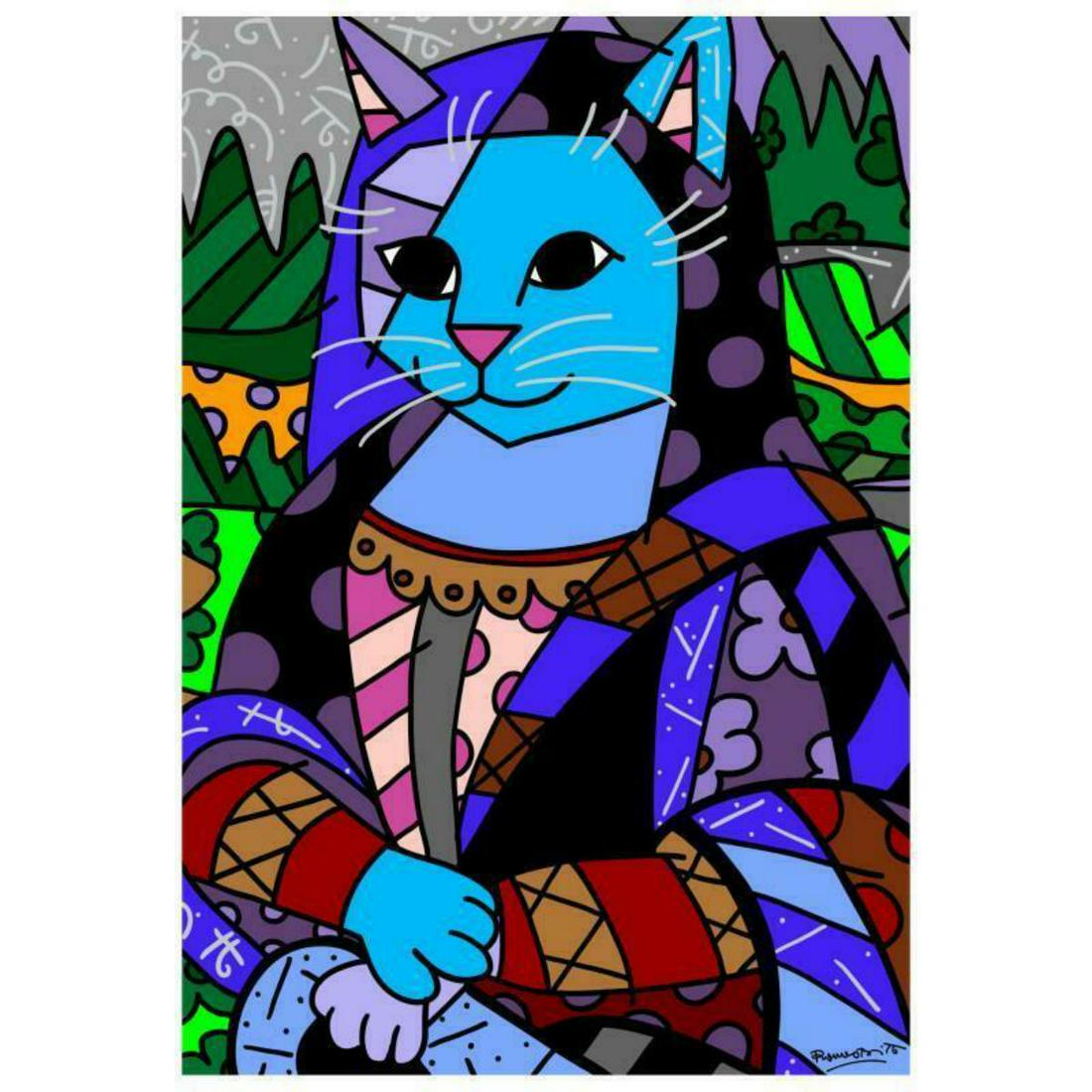 Romero Britto "New Mona Cat" Hand Signed Giclee on (1 of 2)