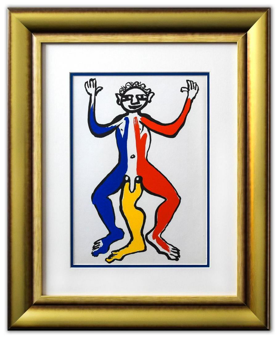 Alexander Calder- Lithograph "DLM212 - Un patriote": Artist: Alexander Calder. Medium: Lithograph. Title: DLM212 - Un patriote. Size (Unframed): 15" x 11". Size (Framed): 25" x 20". Certificate of Authenticity: Is included. Additional: Year : 1975. Refe