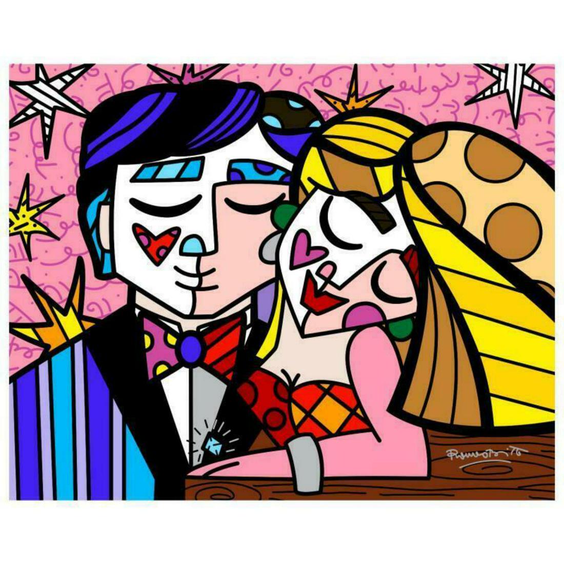 Romero Britto "Engagement Ring" Hand Signed Giclee on (1 of 2)