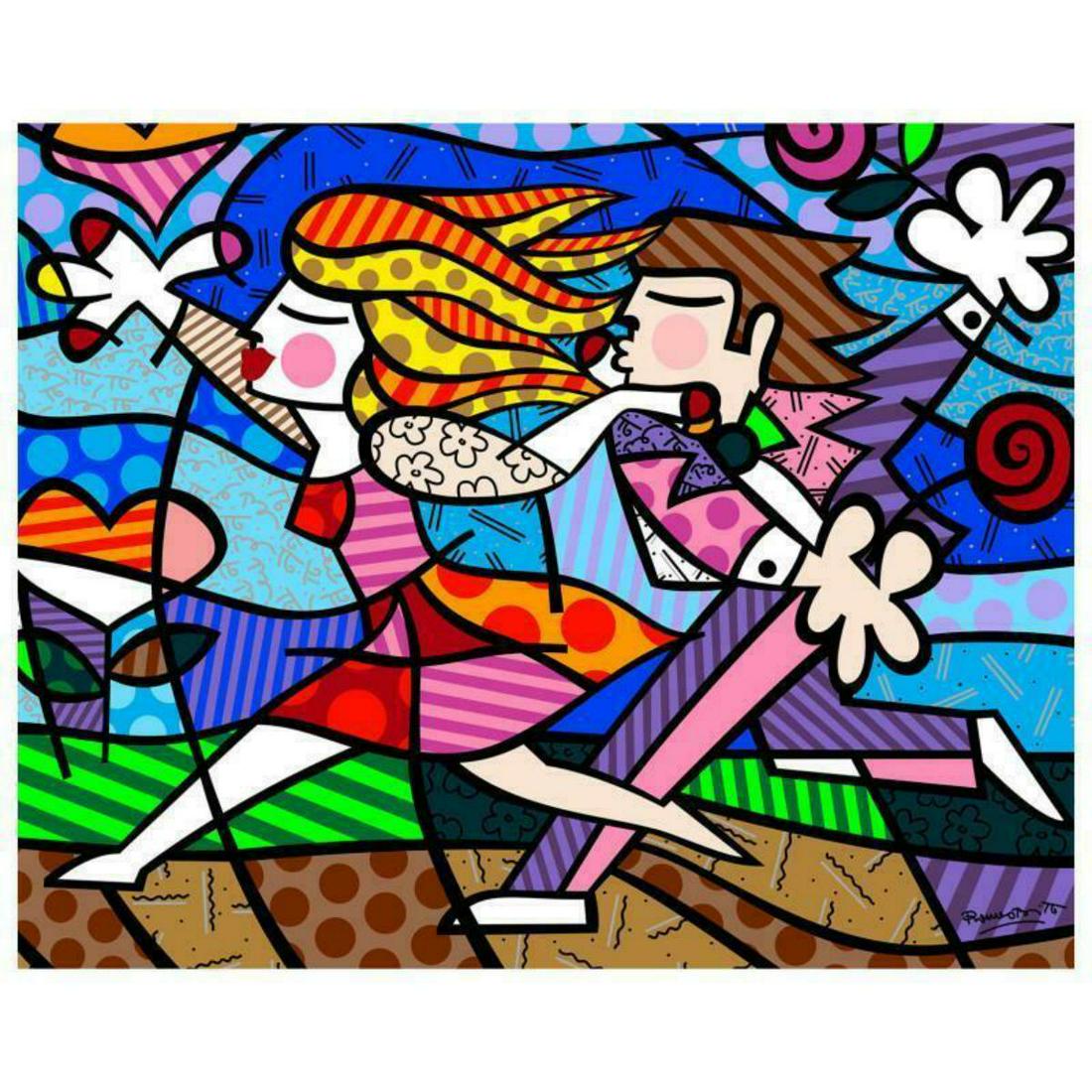 Romero Britto "New Love Blossoms" Hand Signed Giclee on (1 of 2)