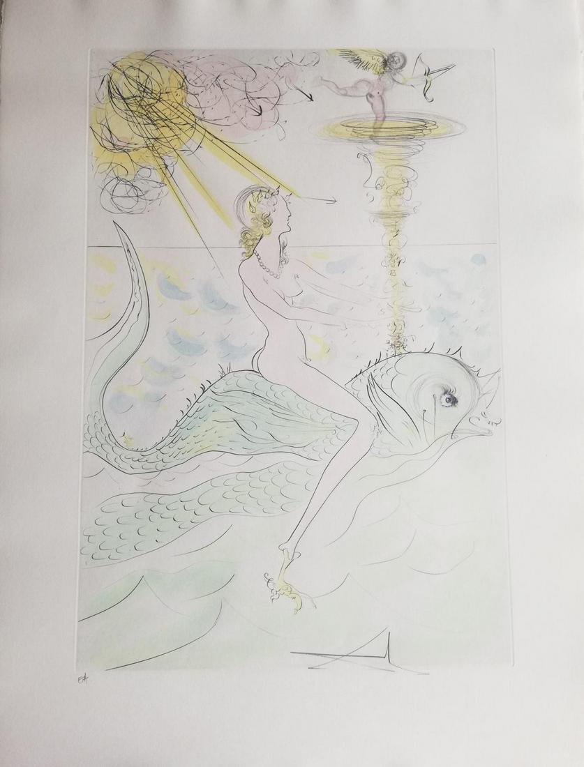 Salvador Dali Drypoint with hand-colouring in (1 of 1)