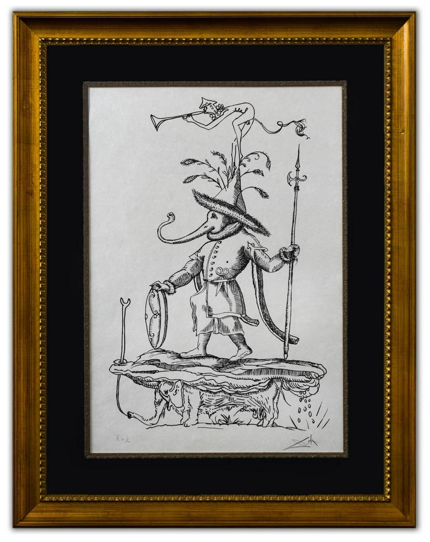 Salvador Dali- Original Lithograph from Gouache and: Artist: Salvador Dali. Medium: Original Lithograph from Gouache and Collage. Title: Untitled. Size (Unframed): 30" x 22". Size (Framed): 41" x 32". Certificate of Authenticity: Is included. Additional