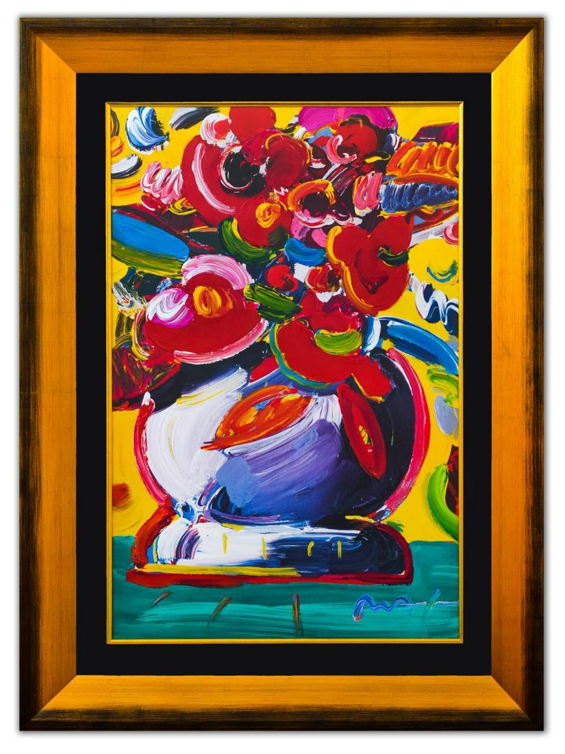 Peter Max- Original Mixed Media "Flowers" (1 of 4)