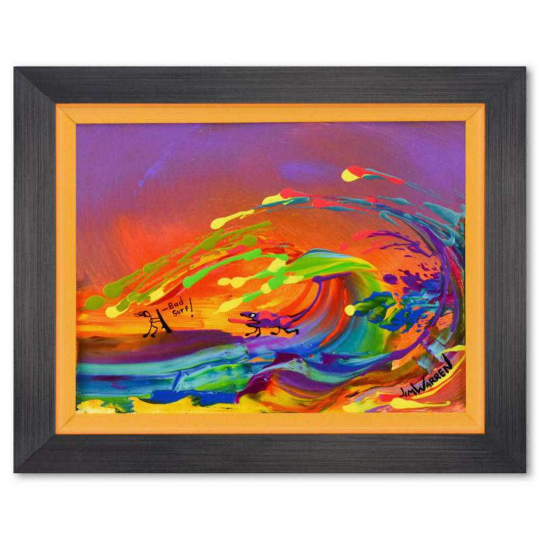 Jim Warren, "Bad Surf" Framed Original Acrylic Painting (1 of 2)
