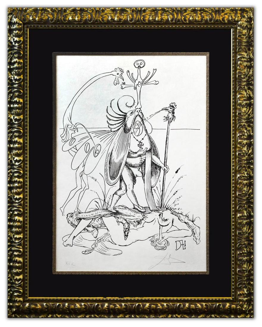 Salvador Dali- Original Lithograph from Gouache and: Artist: Salvador Dali. Medium: Original Lithograph from Gouache and Collage. Title: Untitled. Size (Unframed): 30" x 22". Size (Framed): 41" x 32". Certificate of Authenticity: Is included. Additional