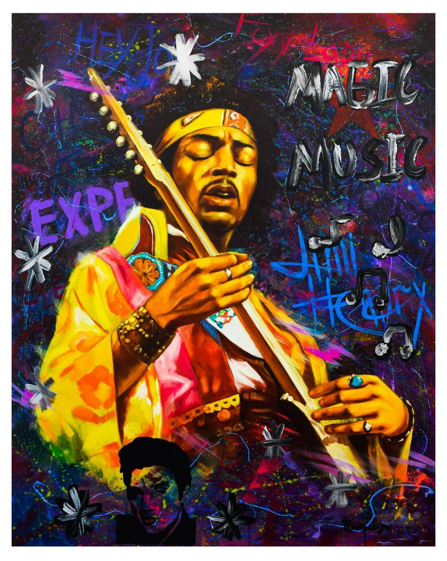 Nastya Rovenskaya- Mixed Media "Jimi Hendrix" (1 of 1)