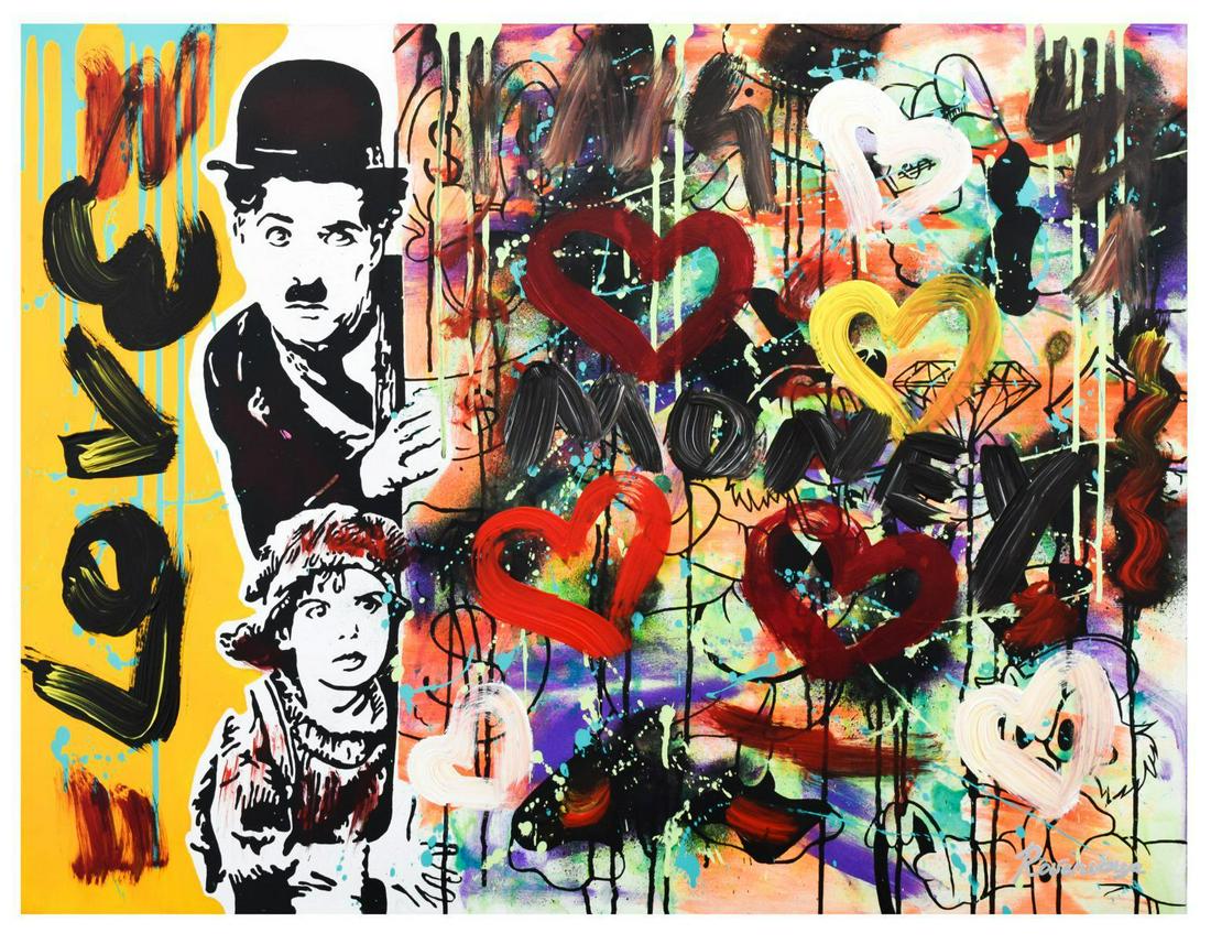 Nastya Rovenskaya- Mixed Media "Hide & Seek": Artist: Nastya Rovenskaya. Medium: Mixed Media. Title: Hide & Seek. Size (Unframed): 30" x 40". Certificate of Authenticity: From the publisher. Reference# 12986.