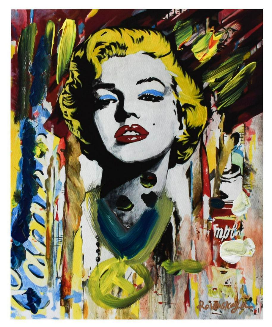 Nastya Rovenskaya- Mixed Media "Marilyn Monroe II": Artist: Nastya Rovenskaya. Medium: Mixed Media. Title: Marilyn Monroe II. Size (Unframed): 10" x 8". Certificate of Authenticity: From the publisher. Reference# 12298.