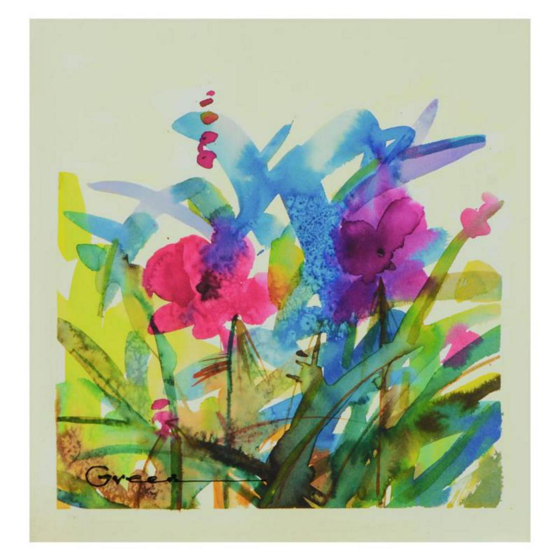 Maya Green, "Water I" Limited Edition on Canvas,: "Water I" is a limited edition giclee on canvas by Maya Green, numbered inverso and hand signed by the artist. Includes Letter of Authenticity. Measures approx. 16" x 16" (image). Reference #: 246510.