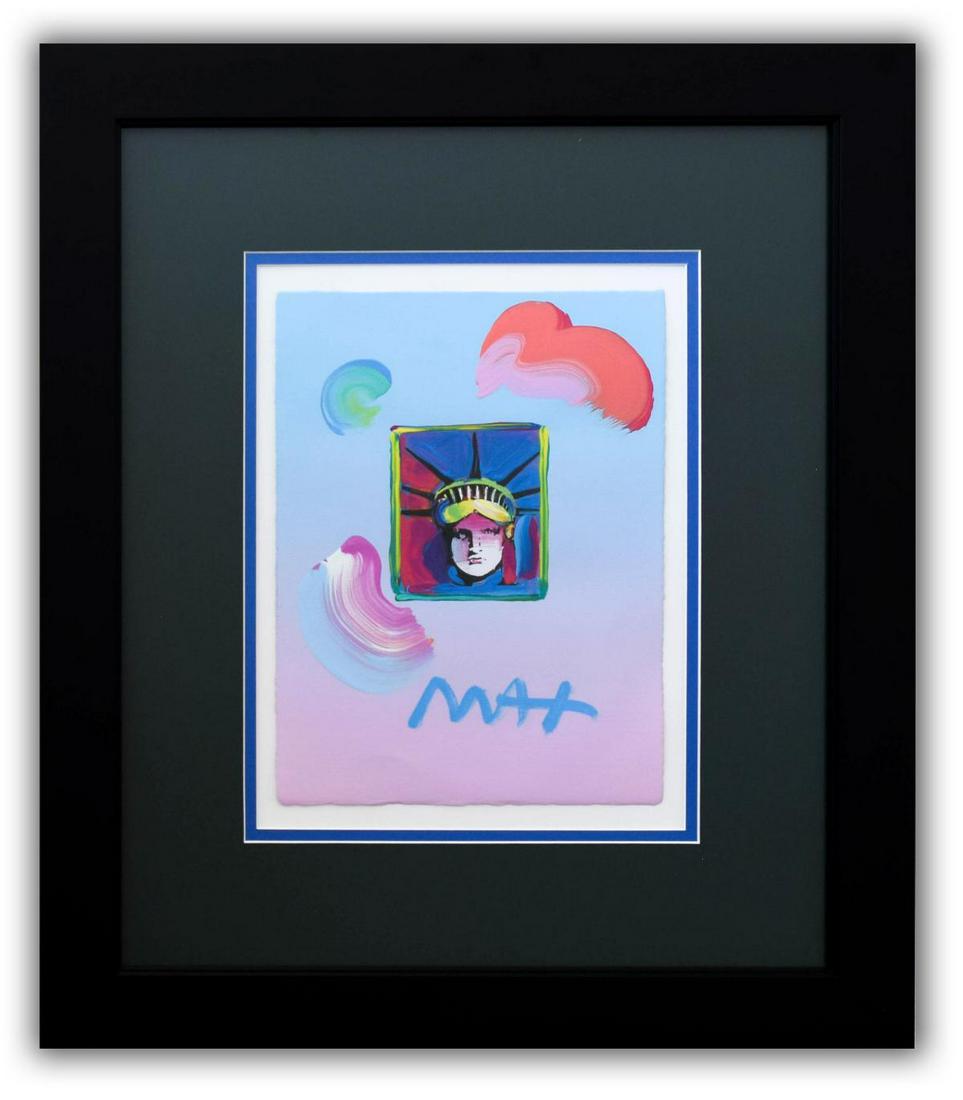 Peter Max- Original Mixed Media "Liberty Head II Ver. (1 of 2)