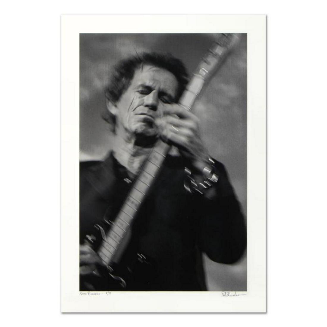 Rob Shanahan, "Keith Richards" Hand Signed Limited: "Keith Richards" is a limited edition giclee on paper, numbered and hand signed by acclaimed music industry photographer Rob Shanahan. Includes Certificate of Authenticity. Measures approximately 14"