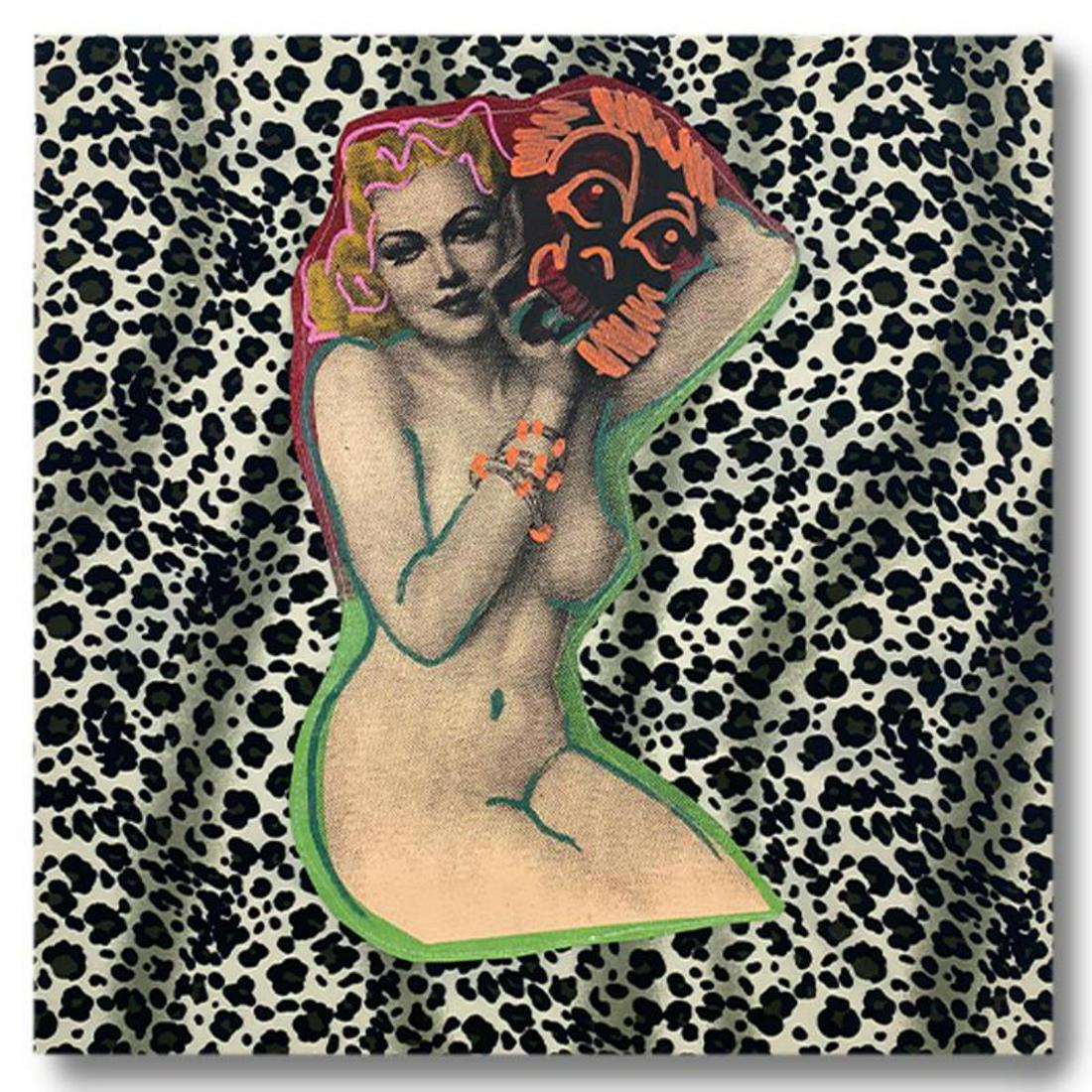 Steve Kaufman (1960-2010) "Pinup with Mask" Hand Signed (1 of 2)