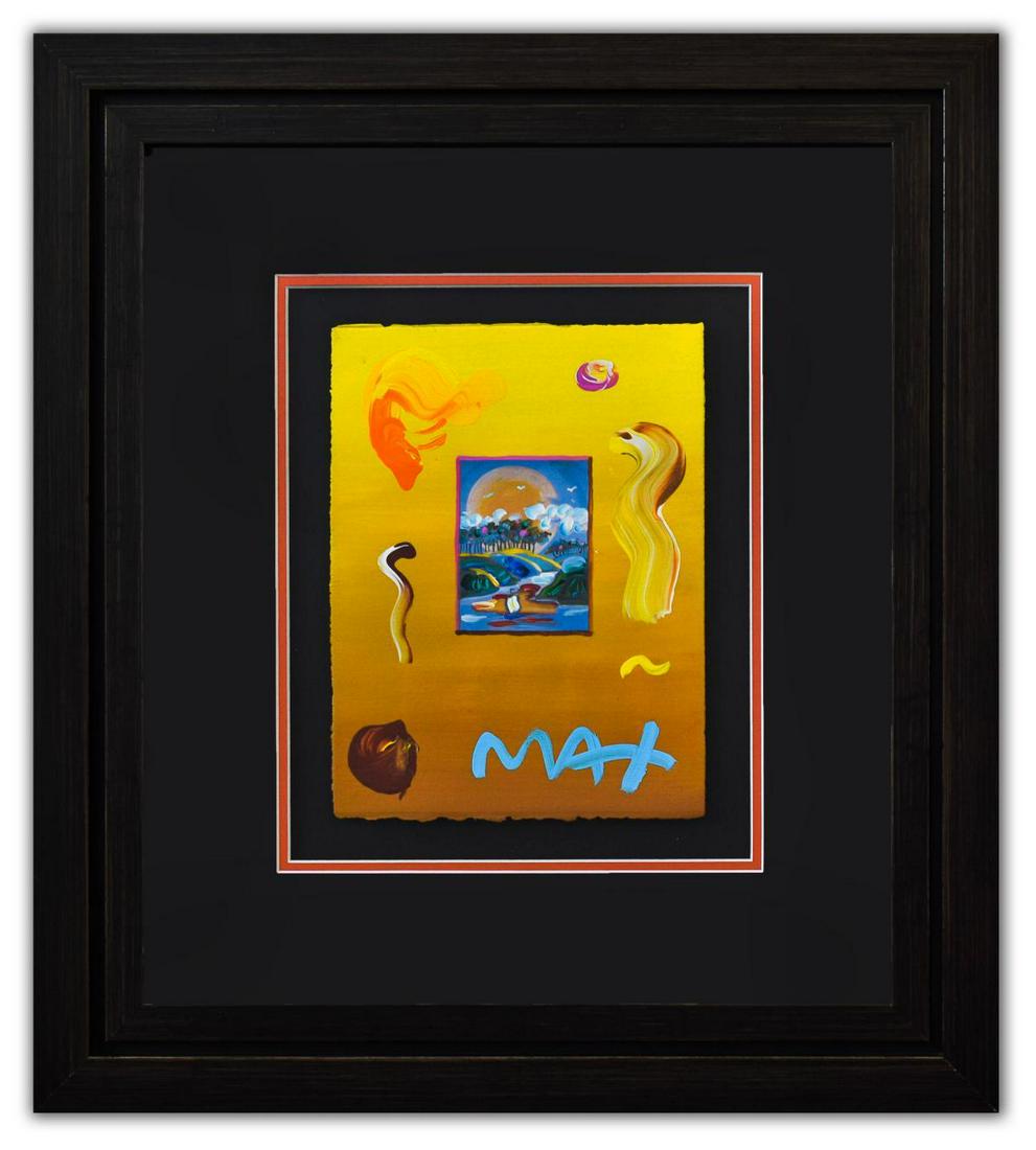Peter Max- Original Mixed Media "Without Borders Ver. (1 of 2)