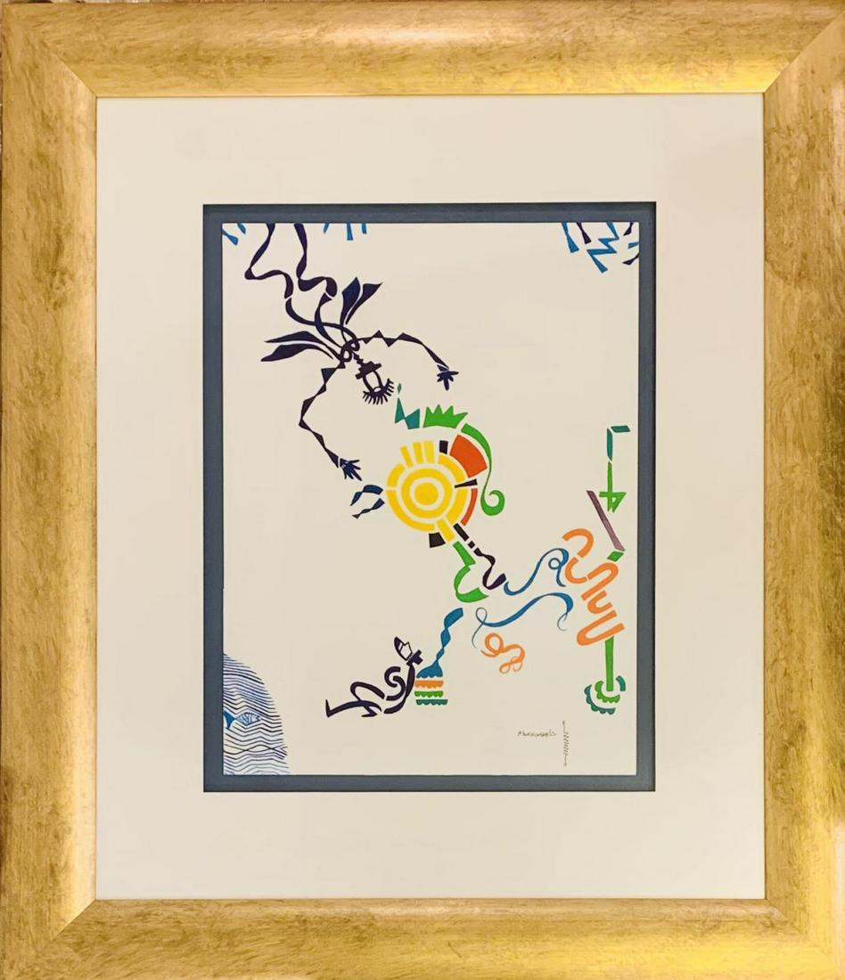 Raphael Abecassis Descending Angel Original gouache on (1 of 2)