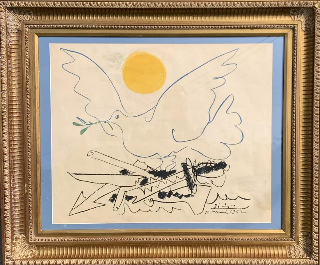 Pablo Picasso Color Lithograph "Colombe au soleil (Dove (1 of 4)