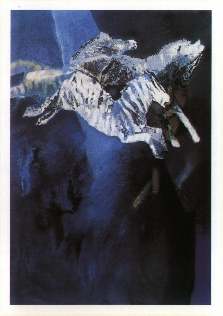 Edwin Salomon- Original Serigraph "Zebras in Blue" (1 of 1)