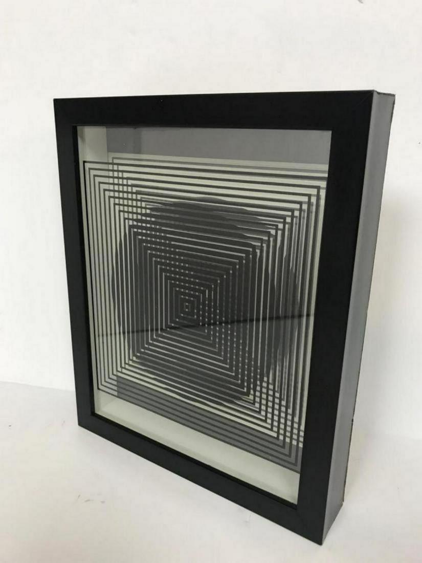 Victor Vasarely- 3D Wall Sculpture/object "Cinetiques": Artist: Victor Vasarely. Medium: 3D Wall Sculpture/object. Title: Cinetiques. Size (Unframed): . Size (Framed): 13" x 11". Certificate of Authenticity: Is included. Additional: Measures 11x13x2 inches
